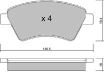Front brake pad set