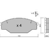 Front brake pad set AISIN - BPTO-1915