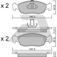 Jeu de 4 plaquettes de frein avant AISIN - BPCI-1004