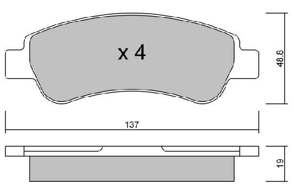 Rear brake pad set