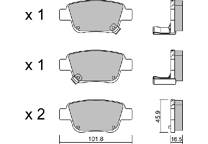 Rear brake pad set