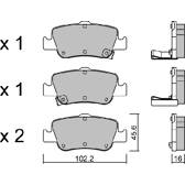 Rear brake pad set AISIN - BPTO-2008