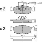 Remblokkenset voor AISIN - BPFI-1007