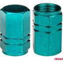 Green aluminum valve cap 4 pcs AMIO - 03632