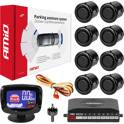8-sensor black 18mm reversing radar + premium 3D LED screen AMIO - 01605AM