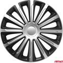 4-piece car wheel trim set, trendy black and silver, 15" color box AMIO - 6841