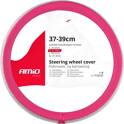 Pink rhinestone and sequin steering wheel cover, 37-39cm AMIO - 02809