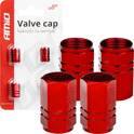  rote Ventilkappen aus Aluminium AMIO - 02238