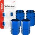  Stück blaue Ventilkappen aus Aluminium AMIO - 02239