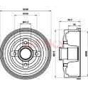 Brake drums (2-wheel set) ASHIKA - 56-00-0412