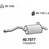 Pot échappement / Silencieux arrière ASSO - 40.7077