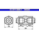Adapter, brake lines ATE - 03.3511-0800.1