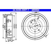 Brake drums (2-wheel set) ATE - 24.0220-3007.1