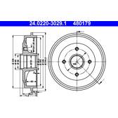 Brake drums (2-wheel set) ATE - 24.0220-3029.1