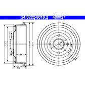 Brake drums (2-wheel set) ATE - 24.0222-8010.2