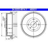 Brake drums (2-wheel set) ATE - 24.0222-8014.1