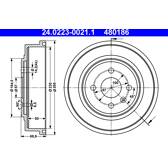 Brake drums (2-wheel set) ATE - 24.0223-0021.1
