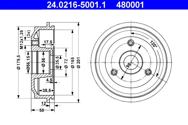 Brake drums (2-wheel set)