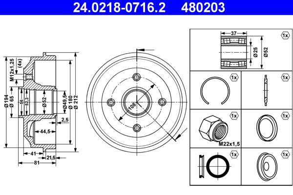 Brake drums (2-wheel set)