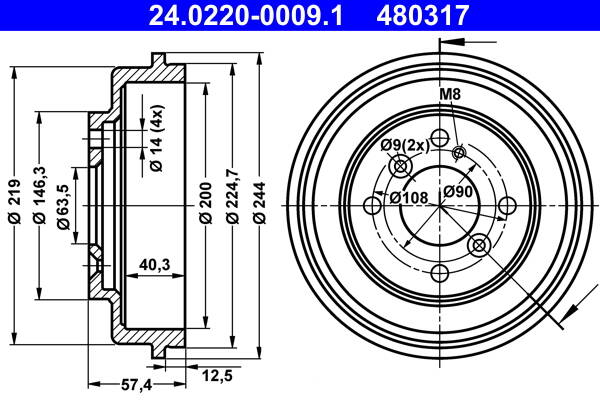 Brake drums (2-wheel set)
