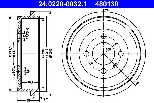 Brake drums (2-wheel set)