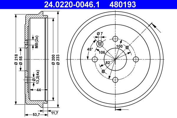 Brake drums (2-wheel set)