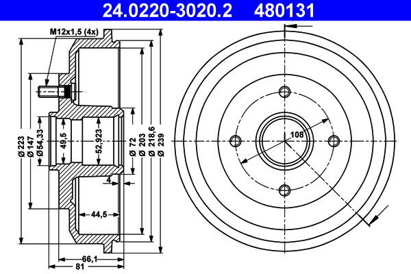 Brake drums (2-wheel set)