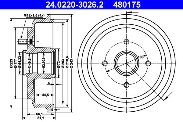 Brake drums (2-wheel set)