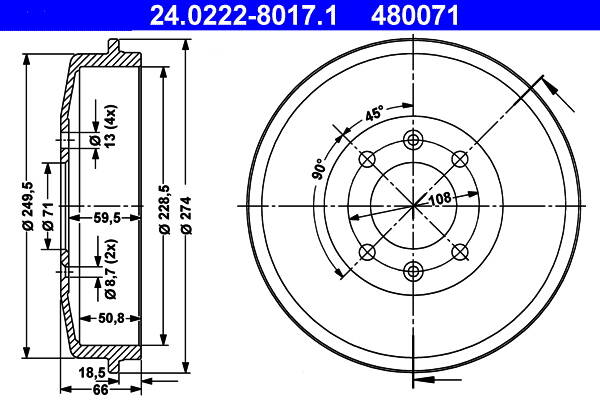 Brake drums (2-wheel set)