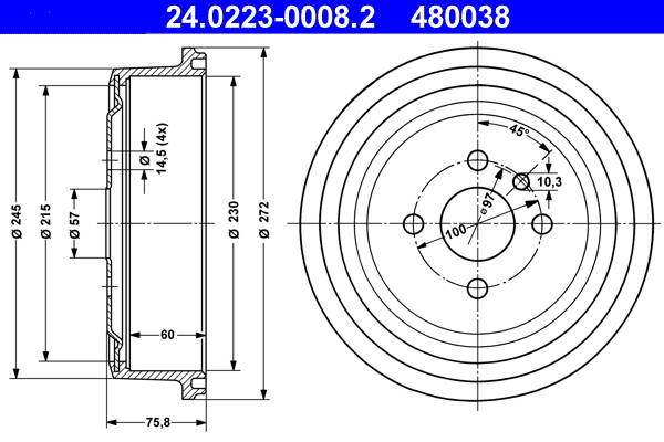 Brake drums (2-wheel set)