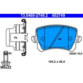 Bremsbelagsatz hinten ATE - 13.0460-2749.2