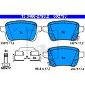 Bremsbelagsatz hinten ATE - 13.0460-2793.2