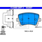 Bremsbelagsatz hinten ATE - 13.0460-2887.2