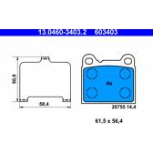 Bremsbelagsatz hinten ATE - 13.0460-3403.2