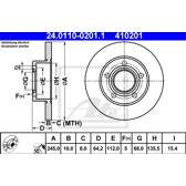 Bremssatz (2 Bremsscheiben) ATE - 24.0110-0201.1