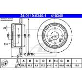 Bremssatz (2 Bremsscheiben) ATE - 24.0110-0340.1
