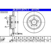 Bremssatz (2 Bremsscheiben) ATE - 24.0111-0171.1
