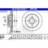 Bremssatz (2 Bremsscheiben) ATE - 24.0120-0146.1