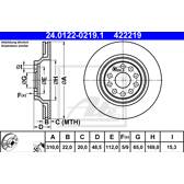 Bremssatz (2 Bremsscheiben) ATE - 24.0122-0219.1