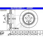 Bremssatz (2 Bremsscheiben) ATE - 24.0122-0261.1