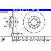 Bremssatz (2 Bremsscheiben) ATE - 24.0111-0116.1