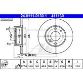 Bremssatz (2 Bremsscheiben) ATE - 24.0111-0130.1