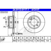 Bremssatz (2 Bremsscheiben) ATE - 24.0113-0117.1
