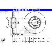Bremssatz (2 Bremsscheiben) ATE - 24.0113-0118.1