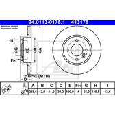 Bremssatz (2 Bremsscheiben) ATE - 24.0113-0178.1