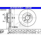 Bremssatz (2 Bremsscheiben) ATE - 24.0120-0125.1