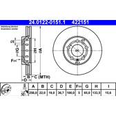 Bremssatz (2 Bremsscheiben) ATE - 24.0122-0151.1