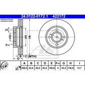 Bremssatz (2 Bremsscheiben) ATE - 24.0122-0172.1