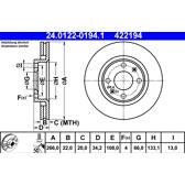 Bremssatz (2 Bremsscheiben) ATE - 24.0122-0194.1
