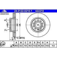 Bremssatz (2 Bremsscheiben) ATE - 24.0122-0210.1